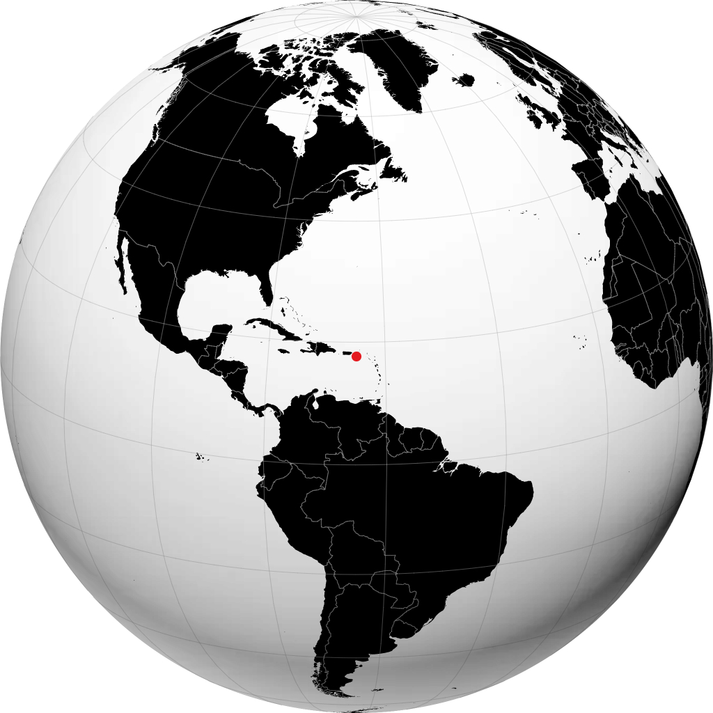 Frederiksted auf dem Globus