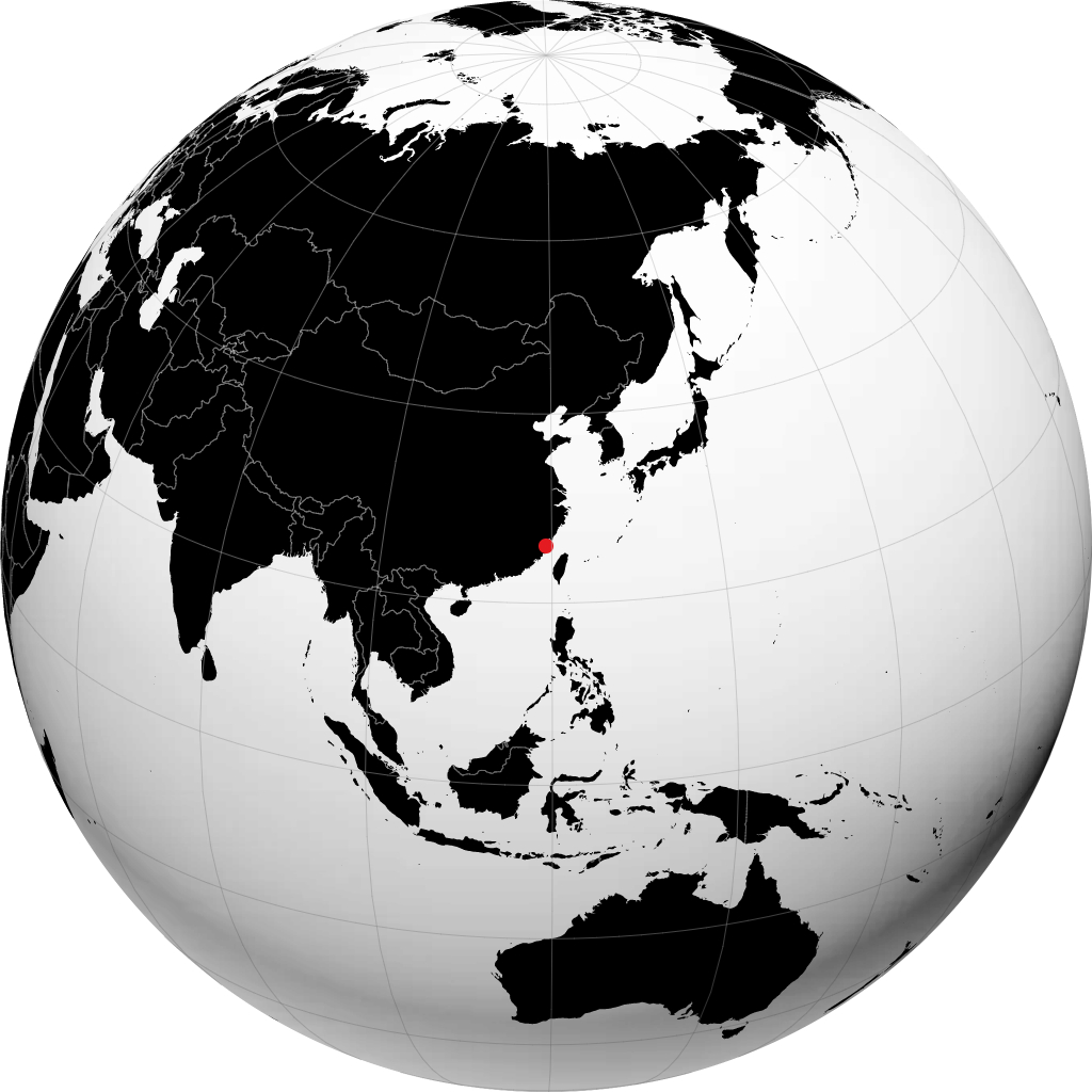 Fuzhou auf dem Globus