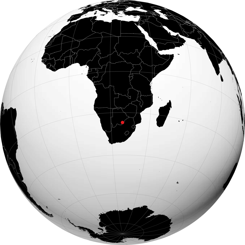 Gaborone auf dem Globus