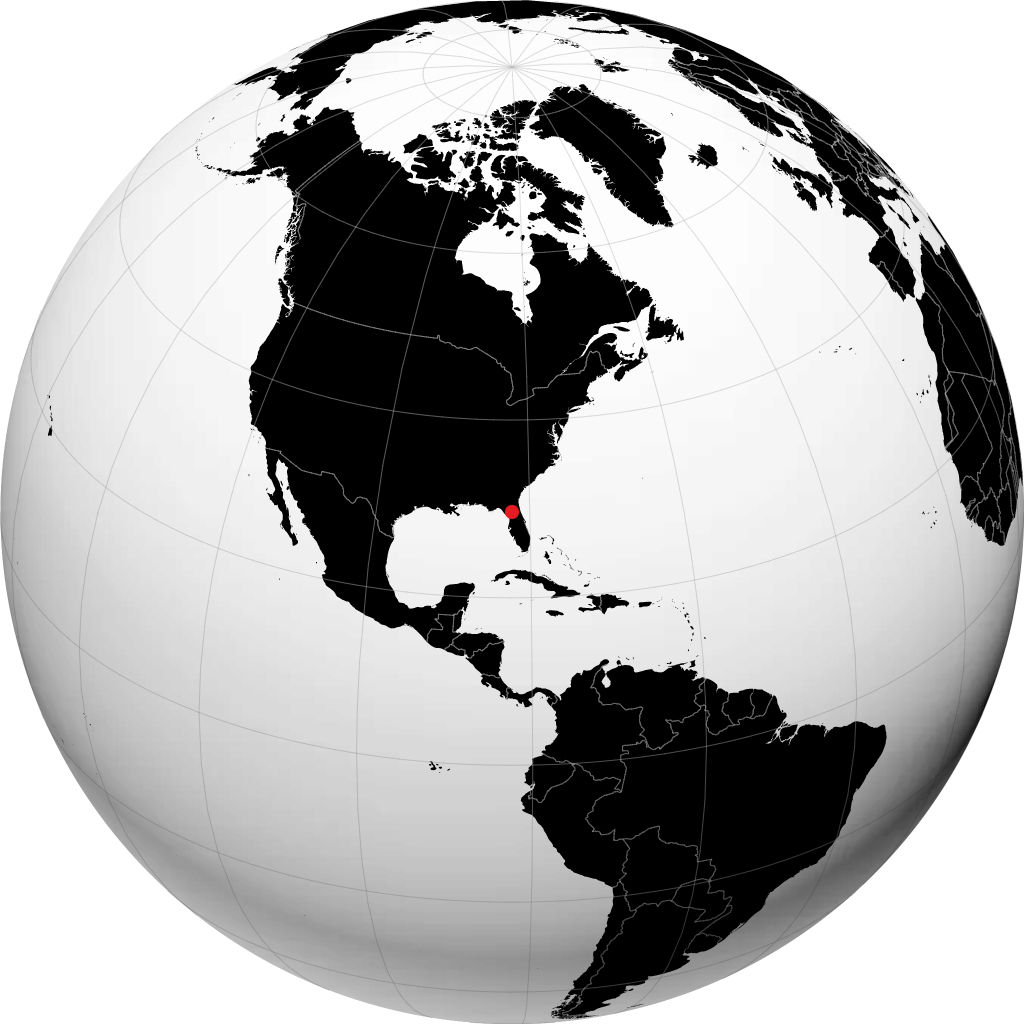 Gainesville auf dem Globus
