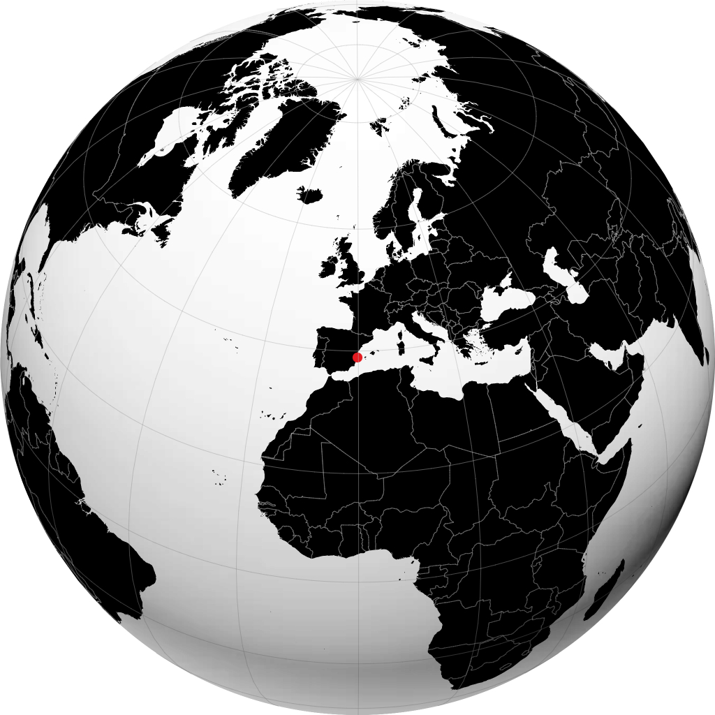 Gandia auf dem Globus