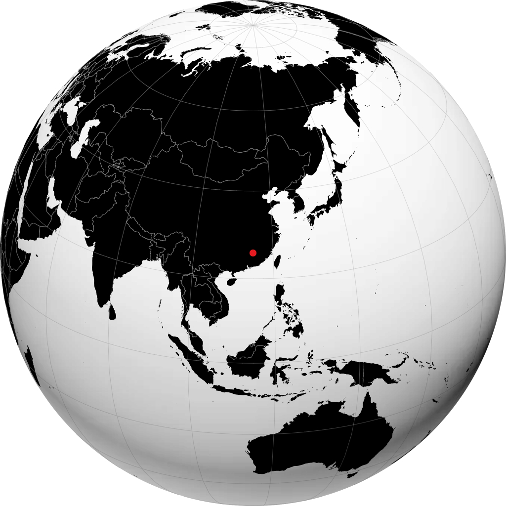 Ganzhou auf dem Globus