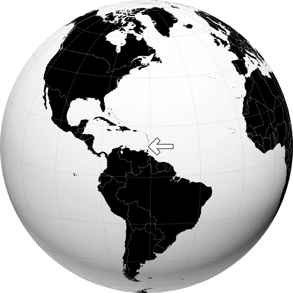 Grenada auf dem Globus