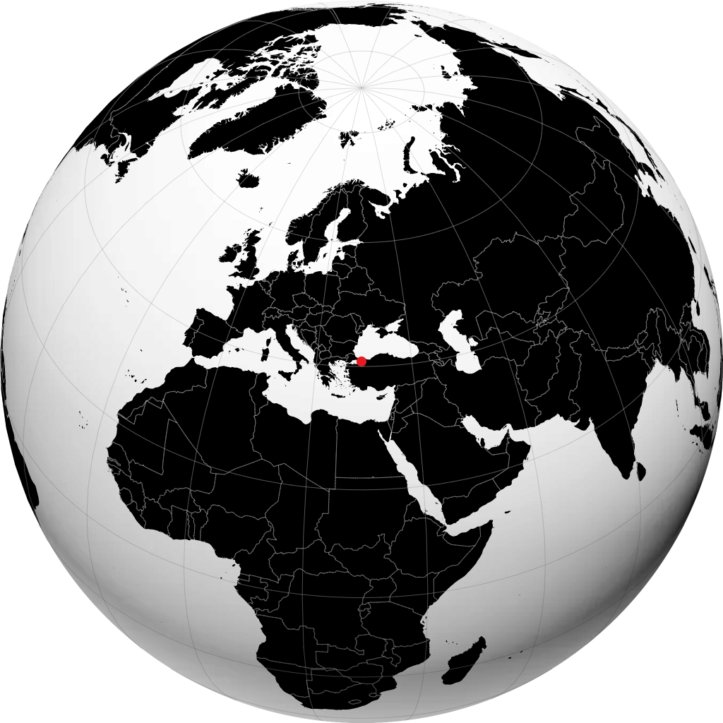 Gebze auf dem Globus