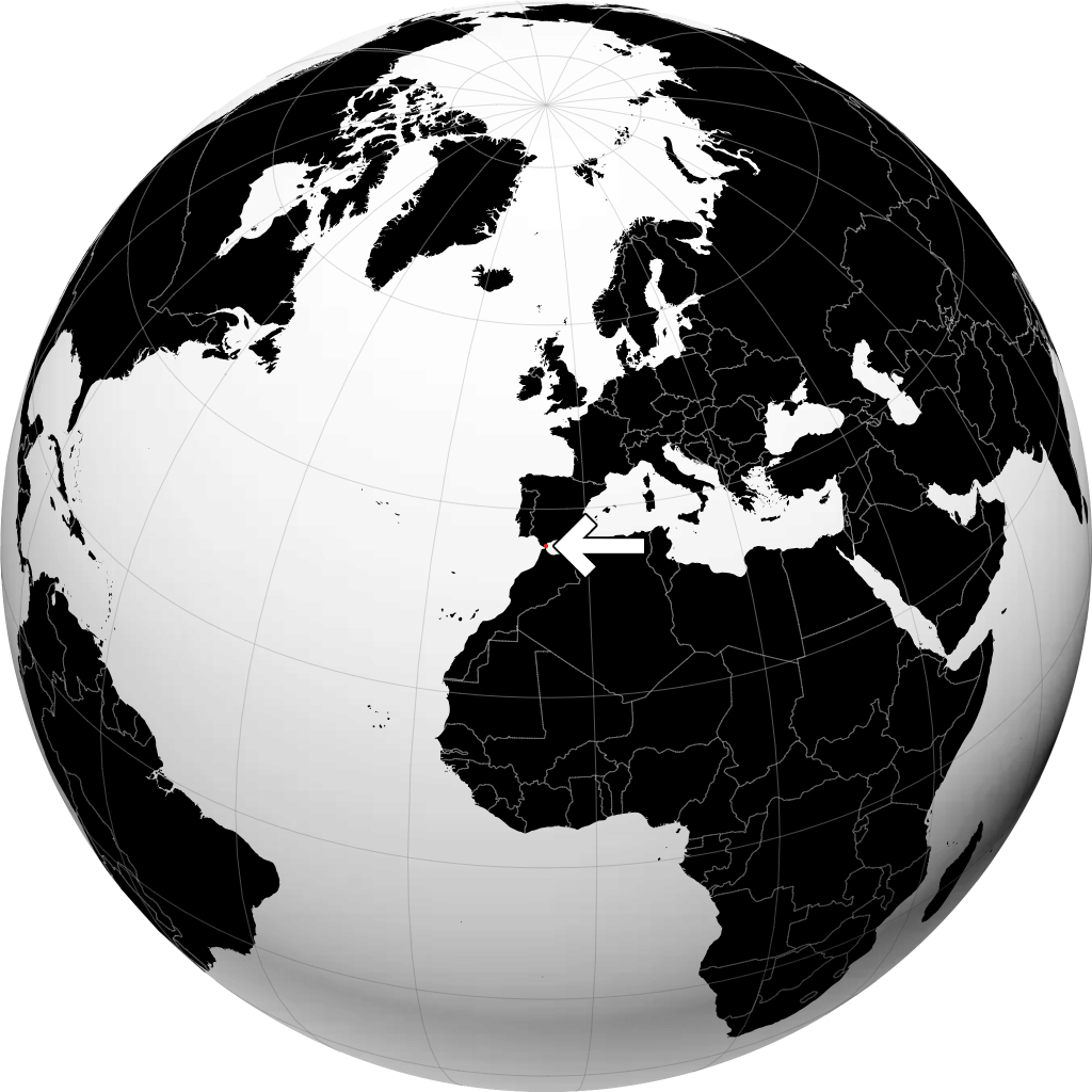 Gibraltar auf dem Globus
