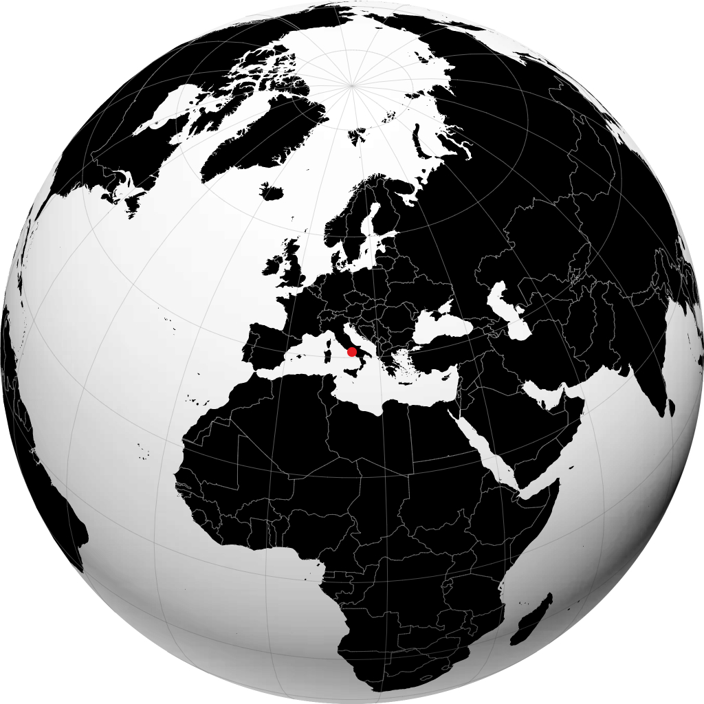 Giugliano in Campania auf dem Globus