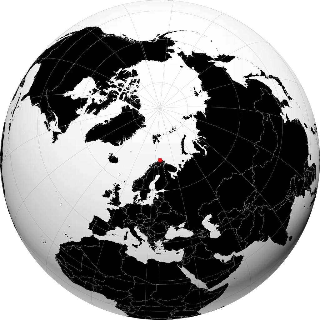 Gjesvær auf dem Globus