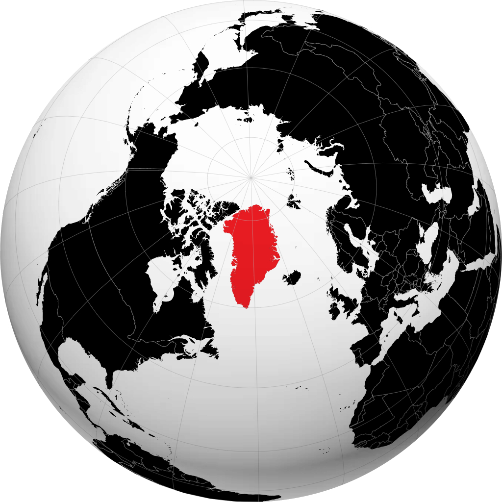 Grönland auf dem Globus