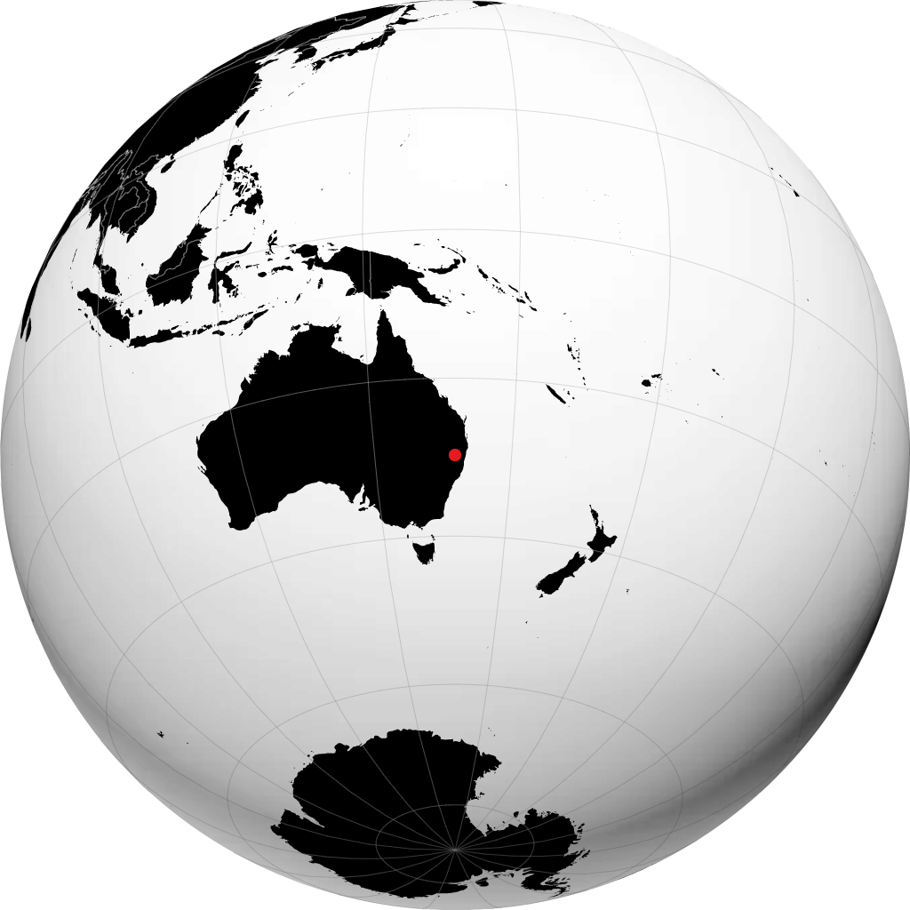 Glen Innes auf dem Globus