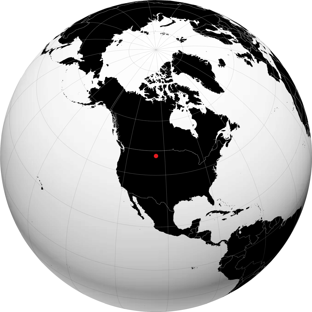 Glendive auf dem Globus