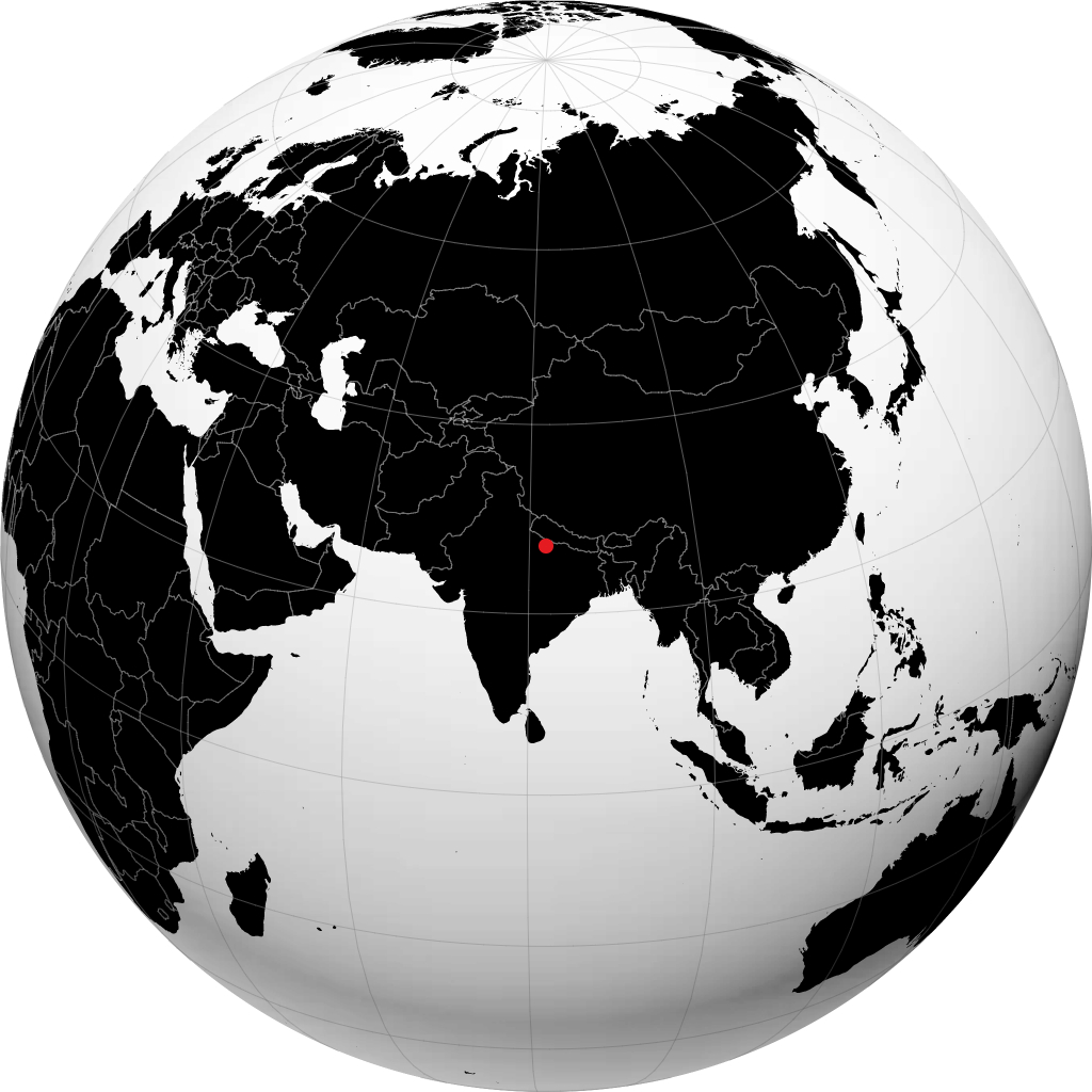 Gonda auf dem Globus