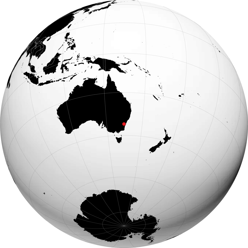 Goulburn auf dem Globus
