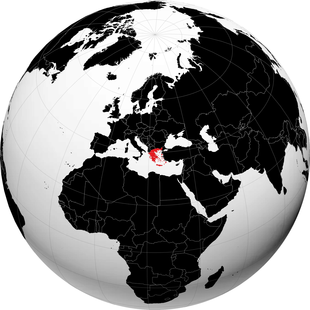 Griechenland auf dem Globus