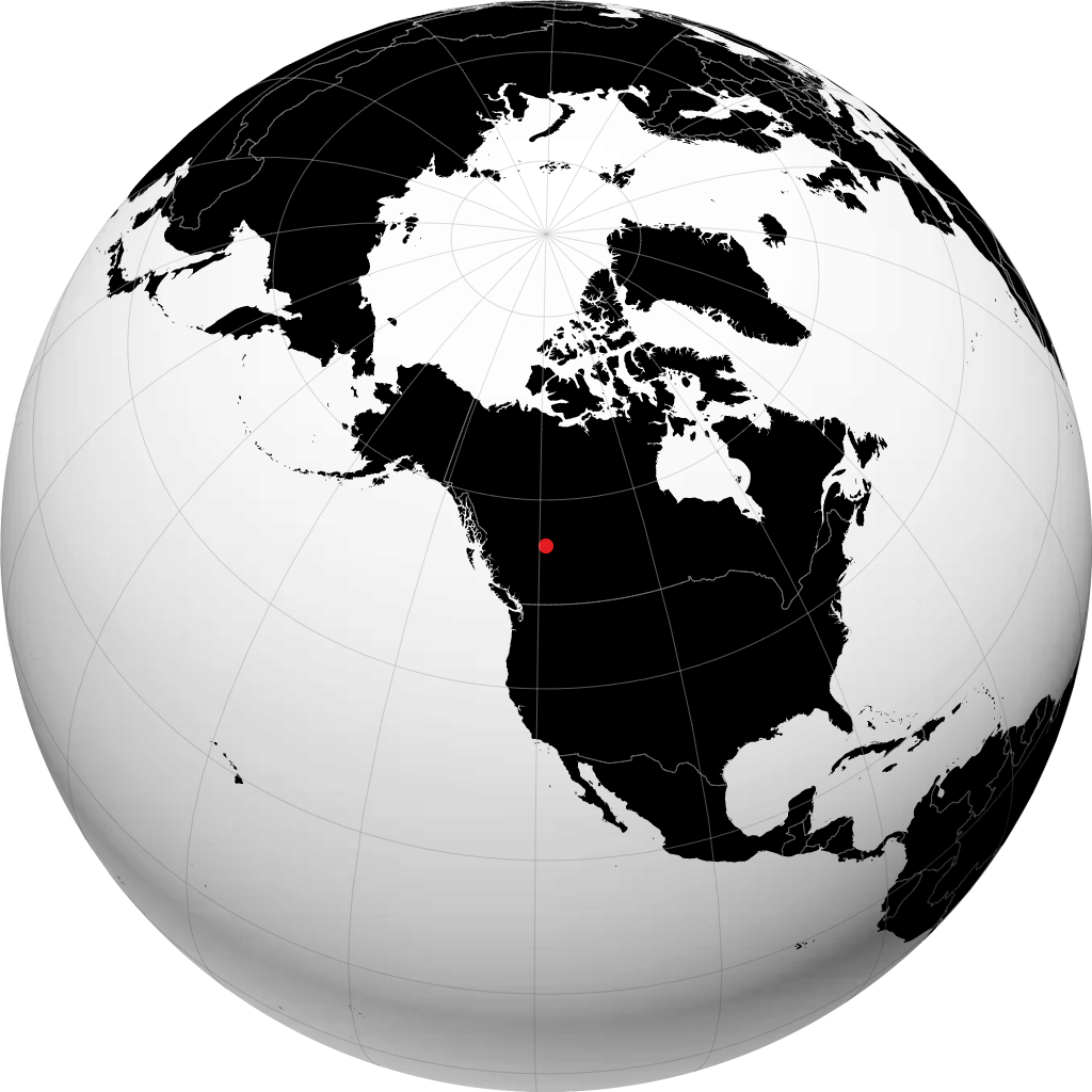 Grande Prairie auf dem Globus