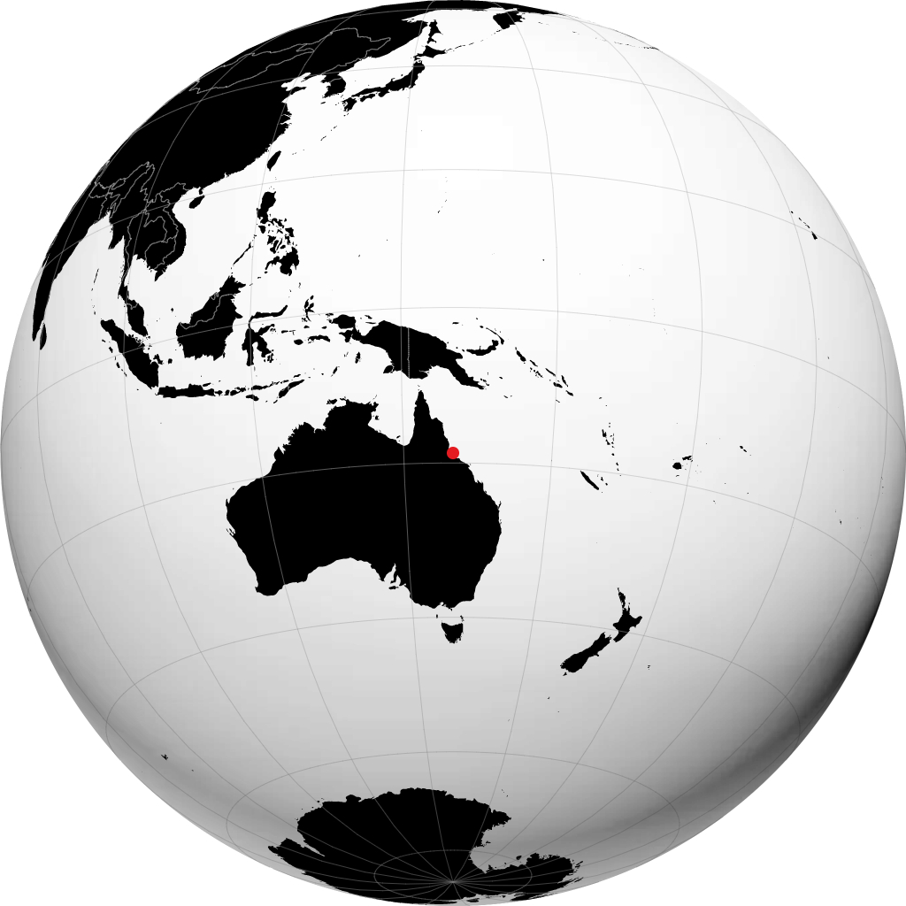 Great Palm Island auf dem Globus