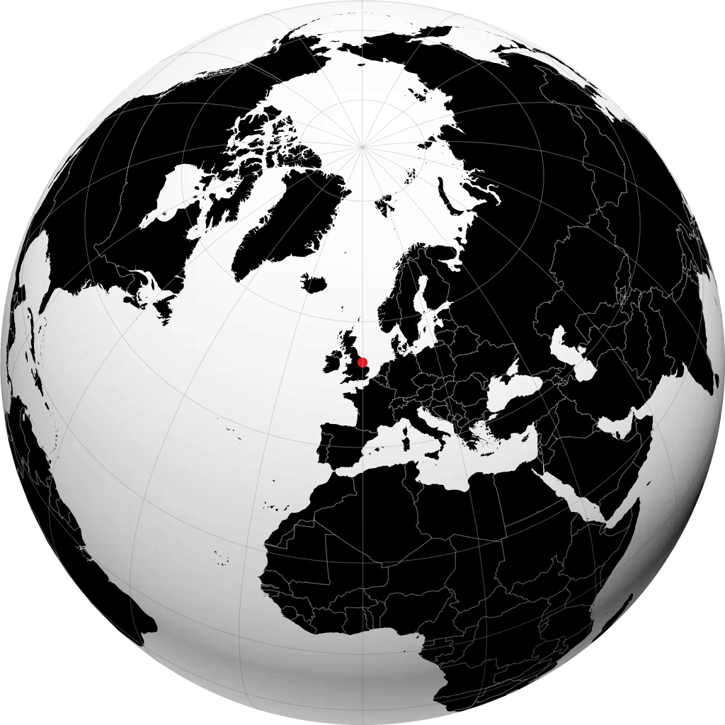 Grimsby auf dem Globus