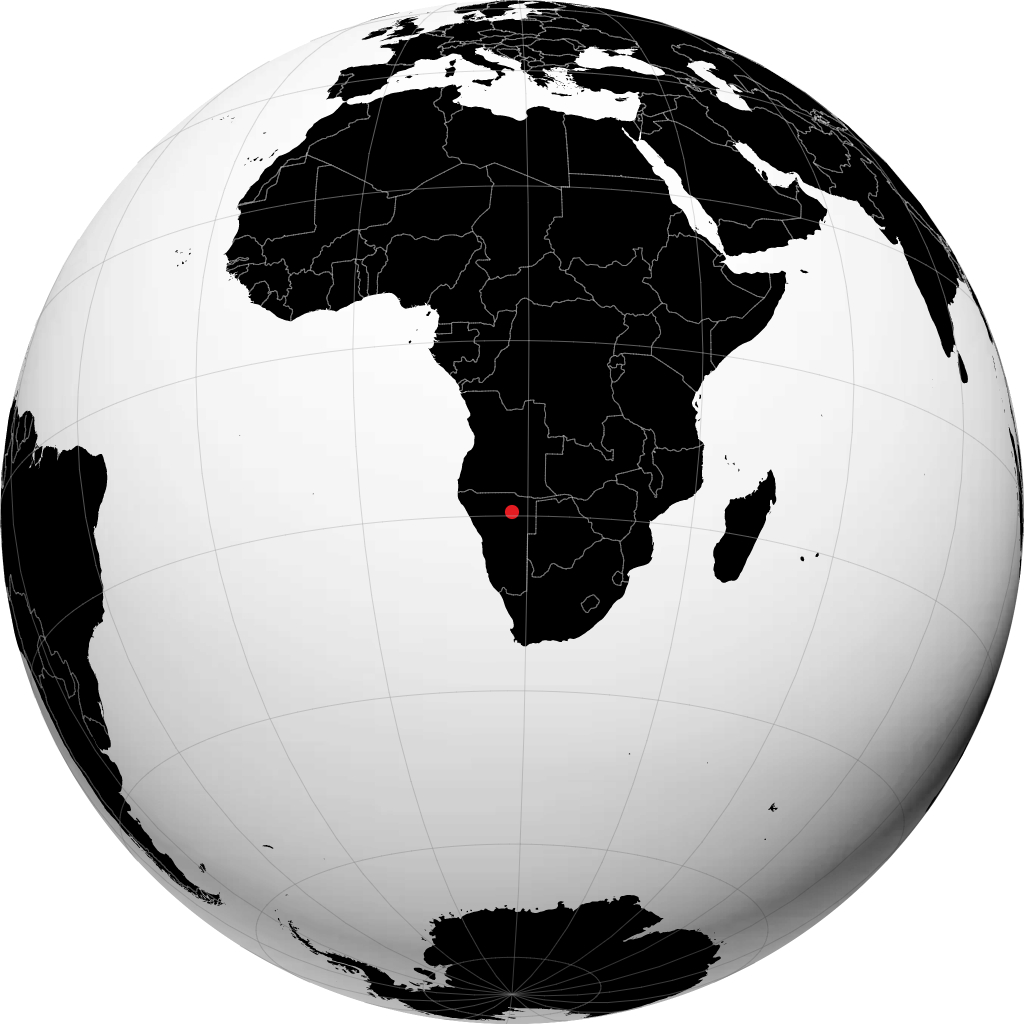 Grootfontein auf dem Globus