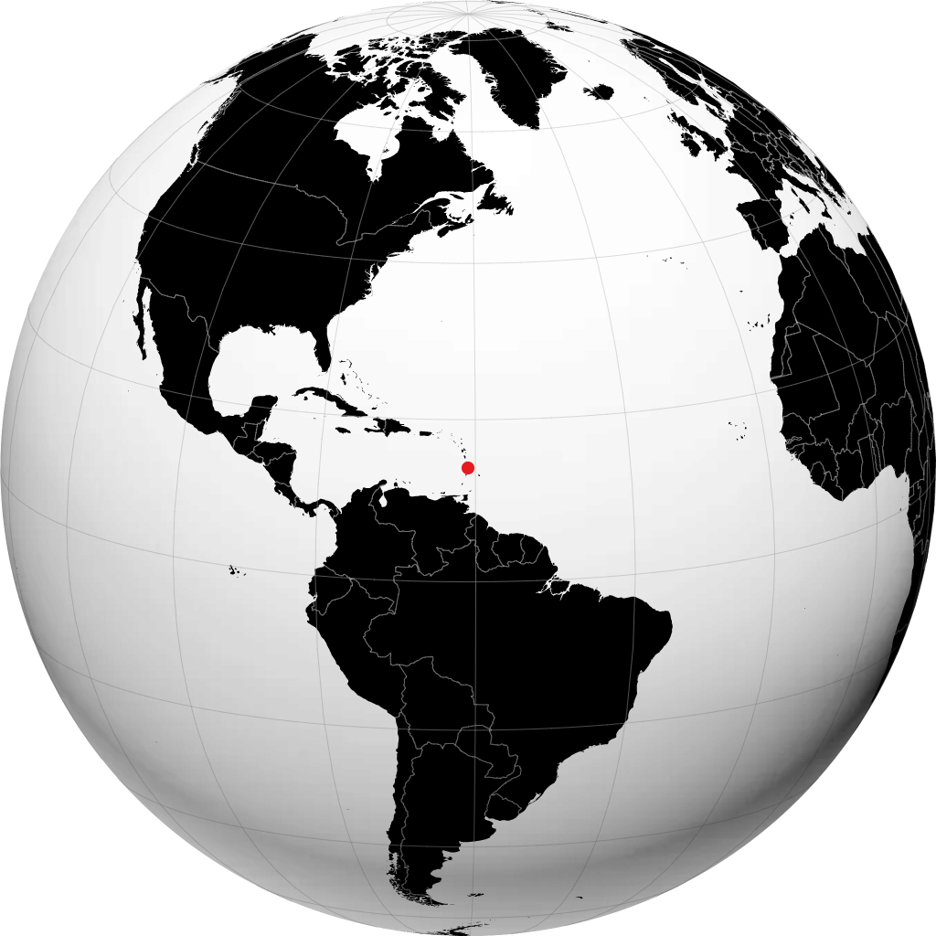 Gros Islet auf dem Globus