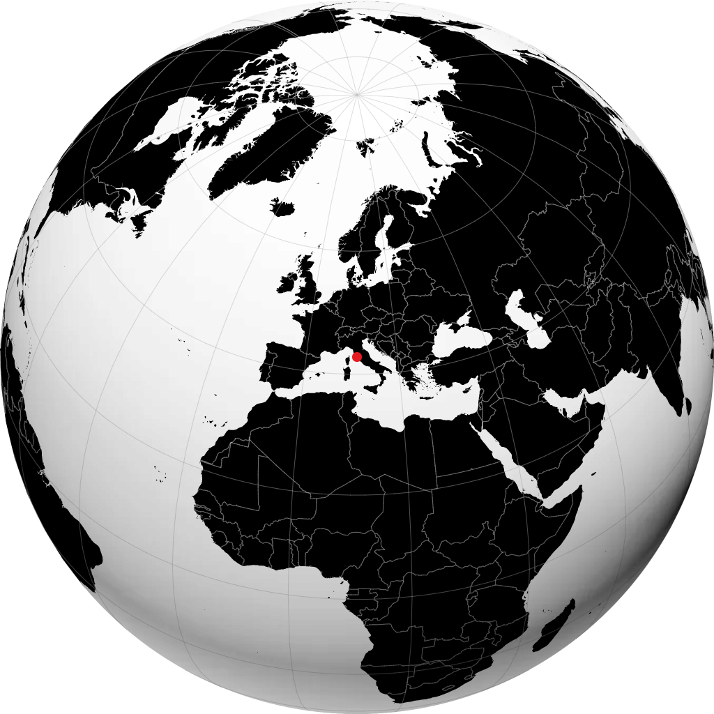 Grosseto auf dem Globus