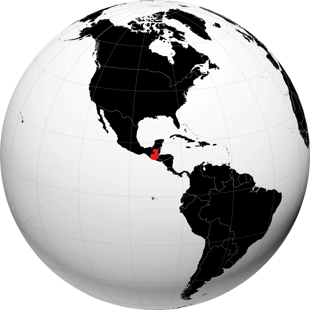 Guatemala auf dem Globus