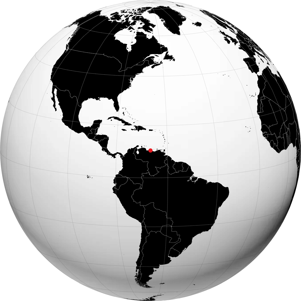 Guarenas auf dem Globus