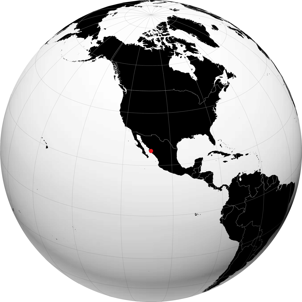 Guasave auf dem Globus