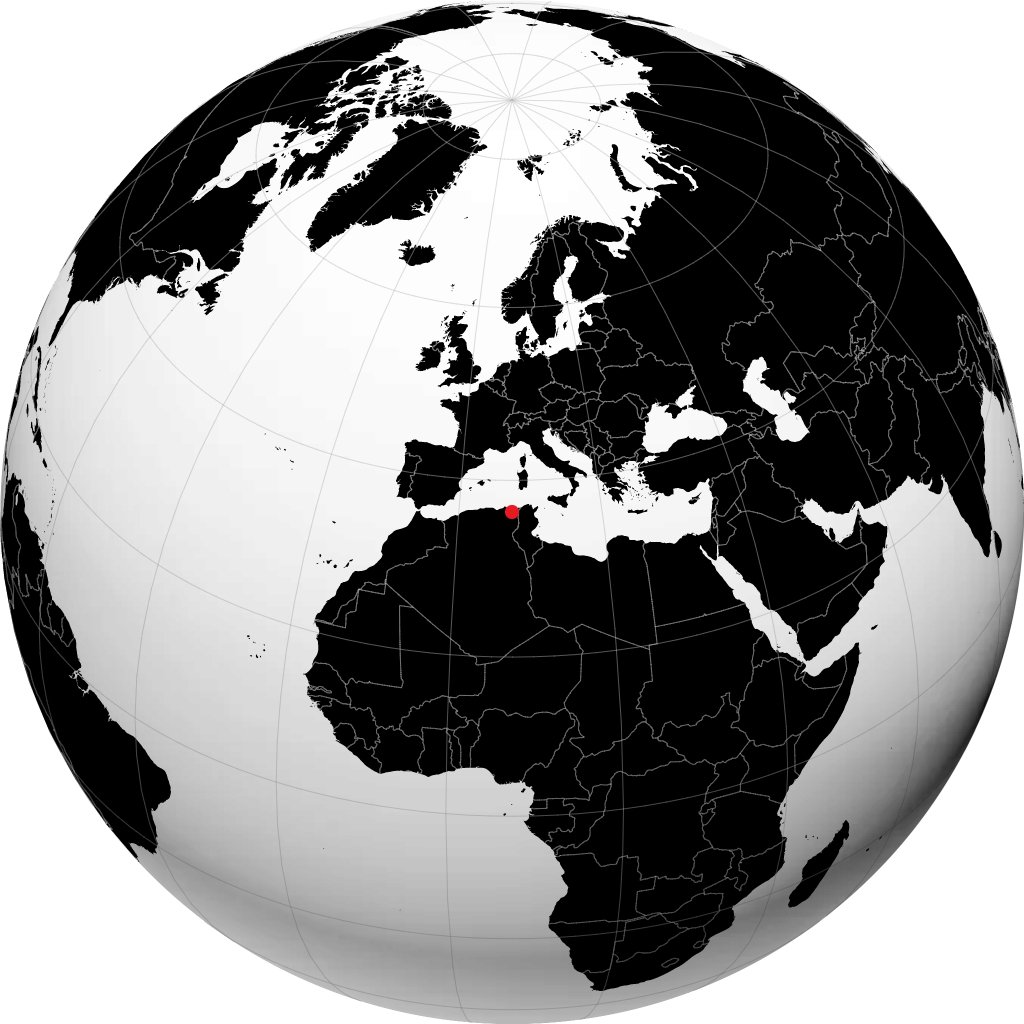 Guelma auf dem Globus