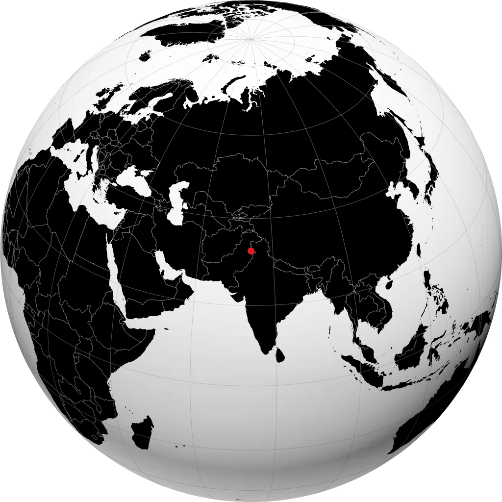 Gujrat auf dem Globus