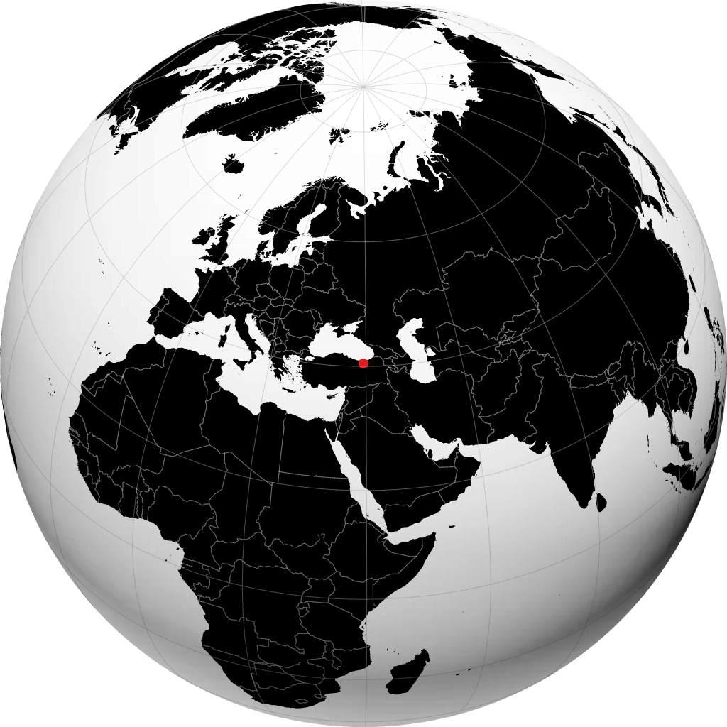 Gümüşhane auf dem Globus