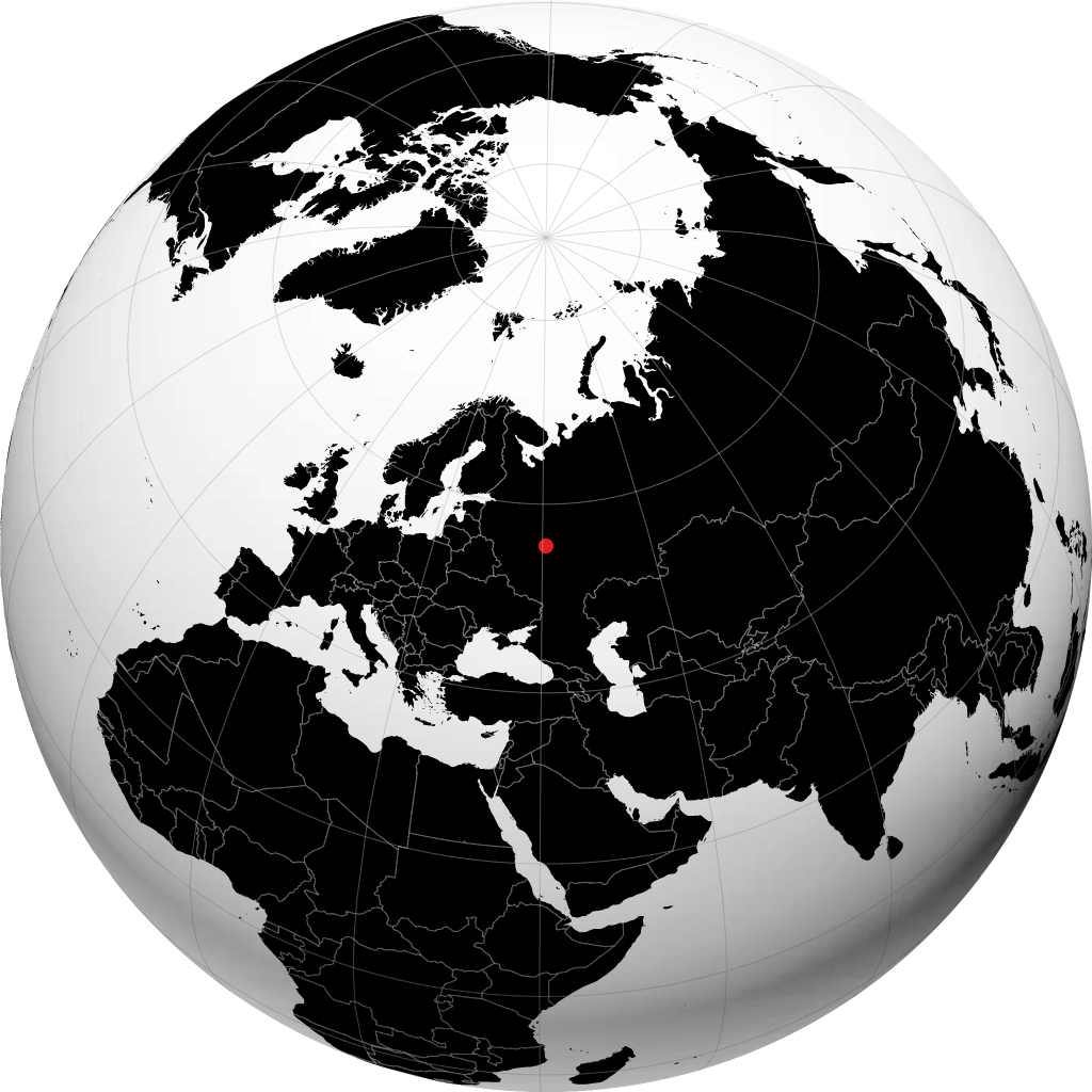 Gus'-Khrustalnyy auf dem Globus