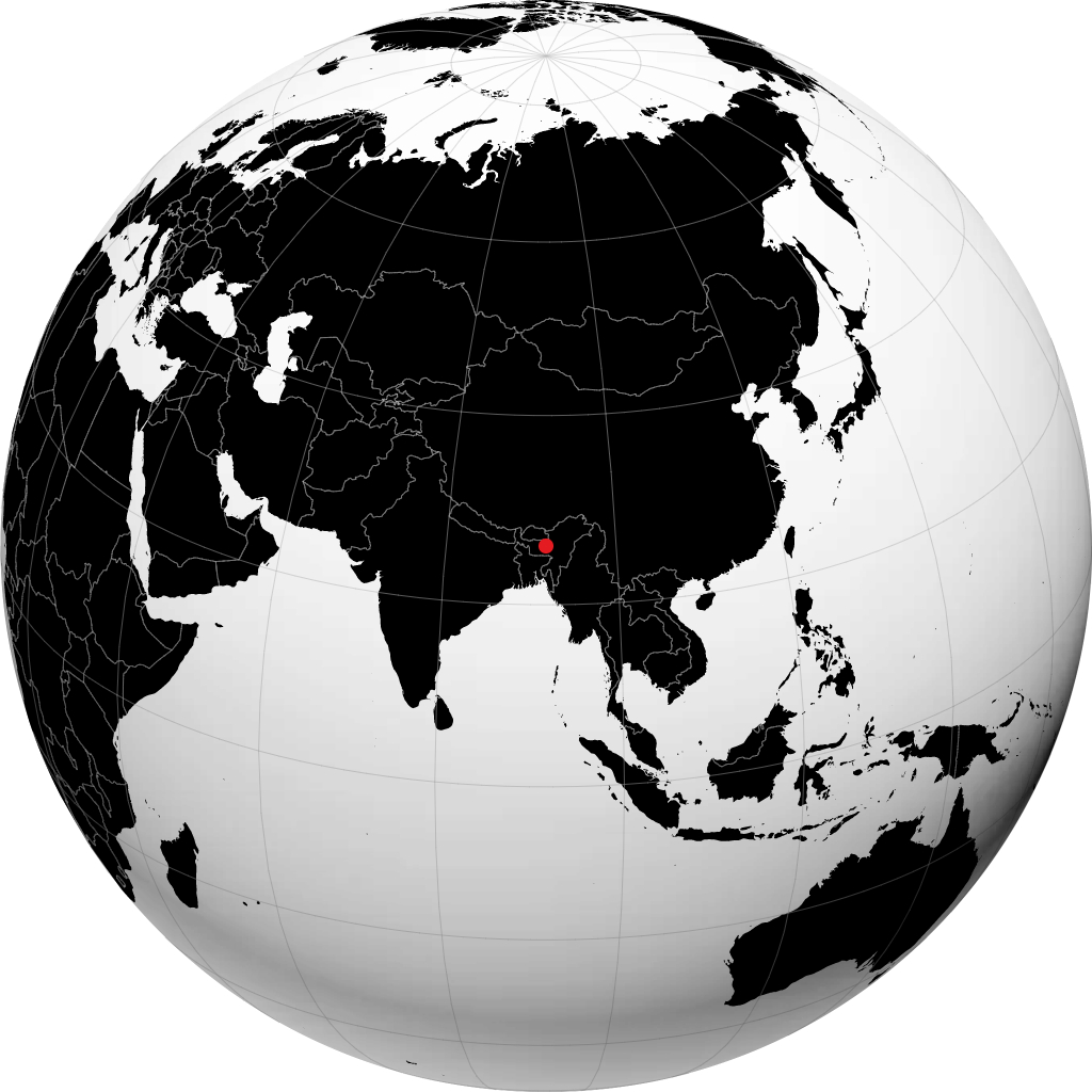 Guwahati auf dem Globus
