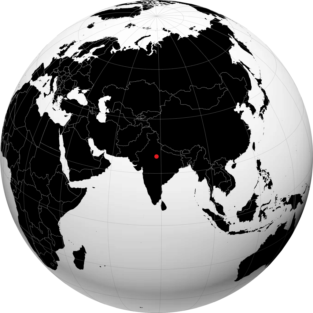Gwalior auf dem Globus