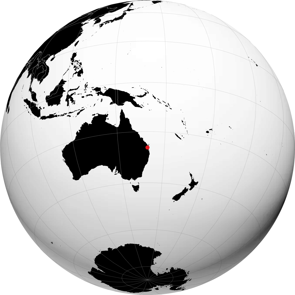 Gympie auf dem Globus