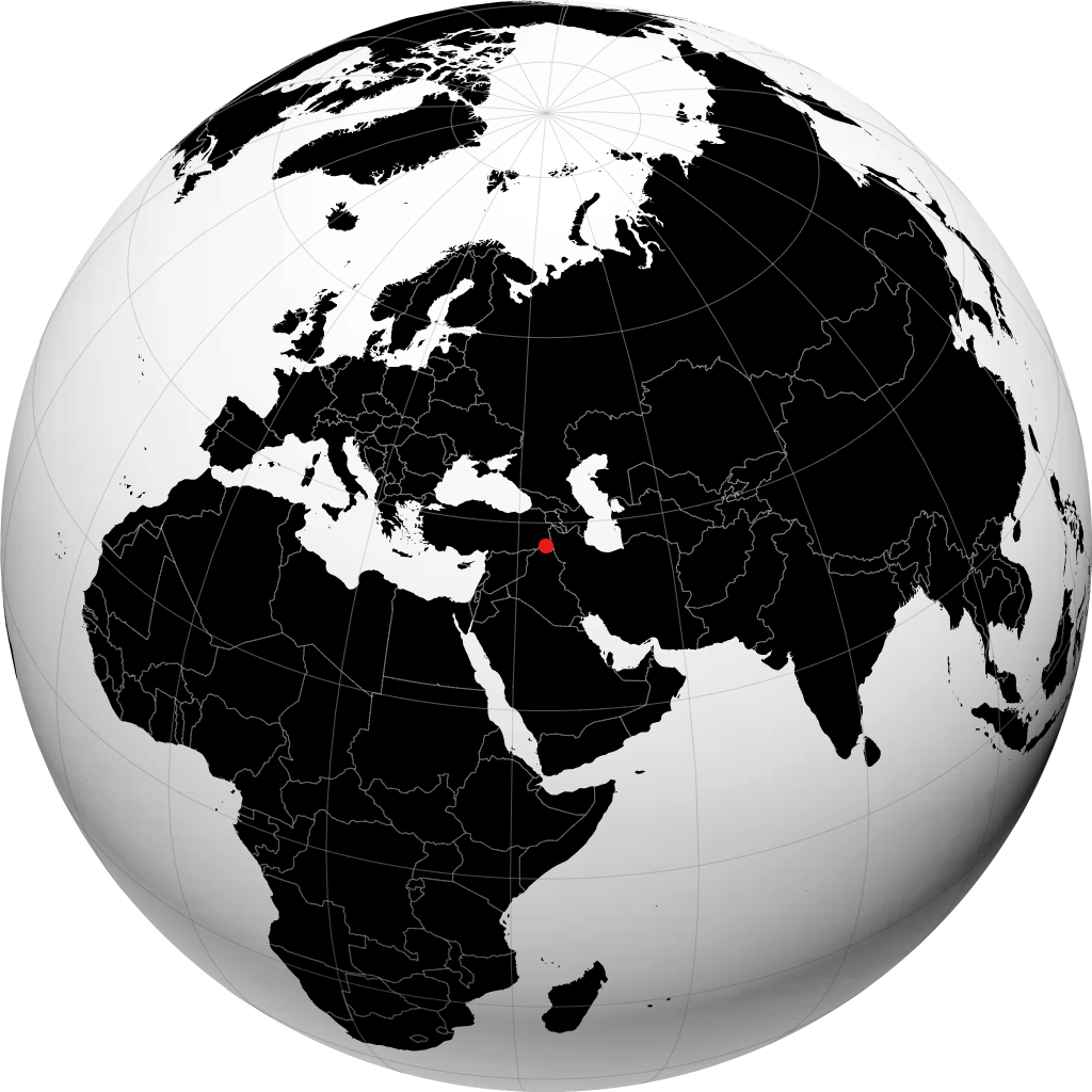 Hakkari auf dem Globus