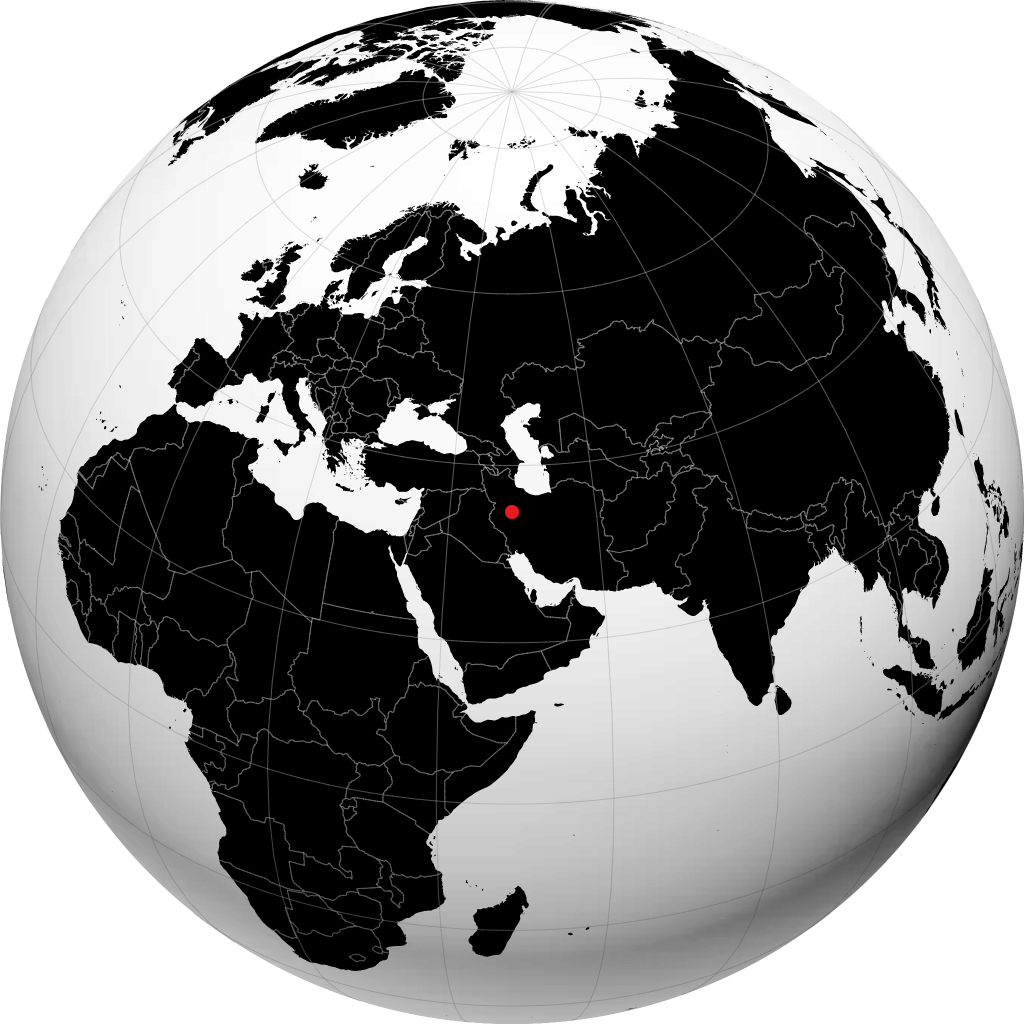 Hamadan auf dem Globus