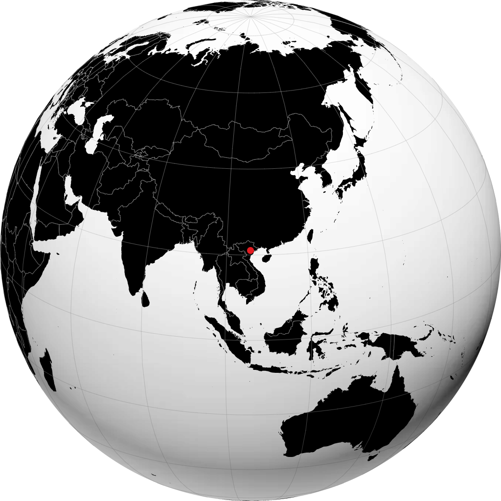 Hanoi auf dem Globus