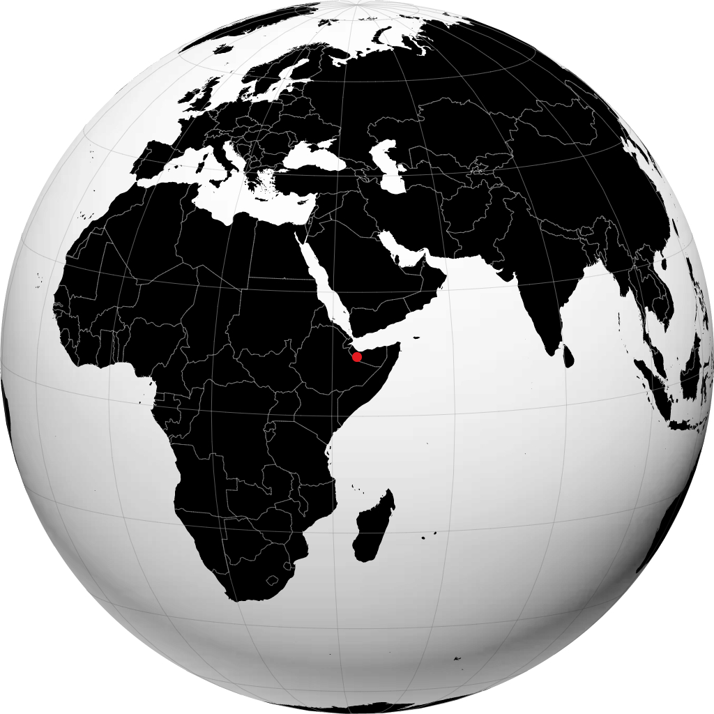 Hargeisa auf dem Globus