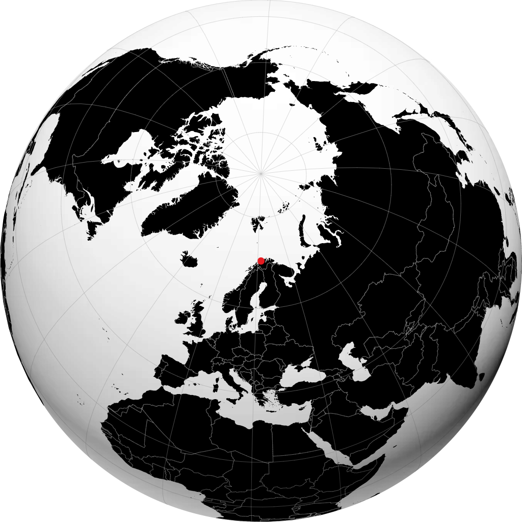 Hasvik auf dem Globus