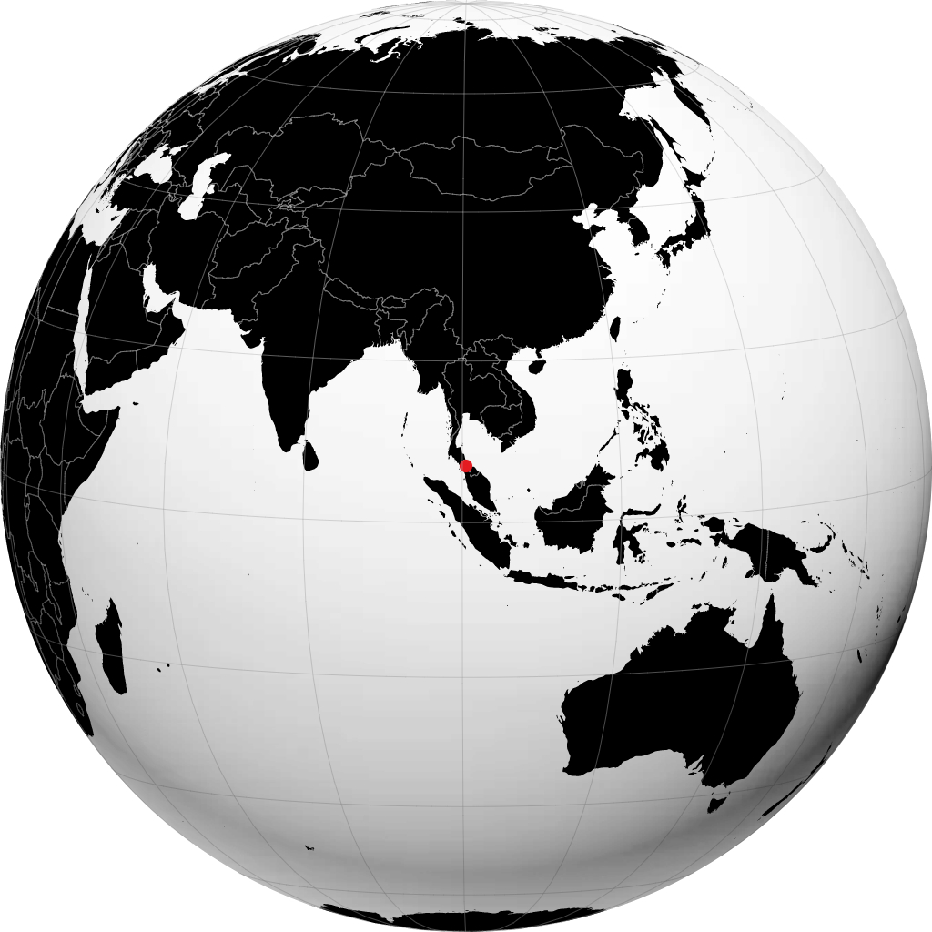 Hat Yai auf dem Globus