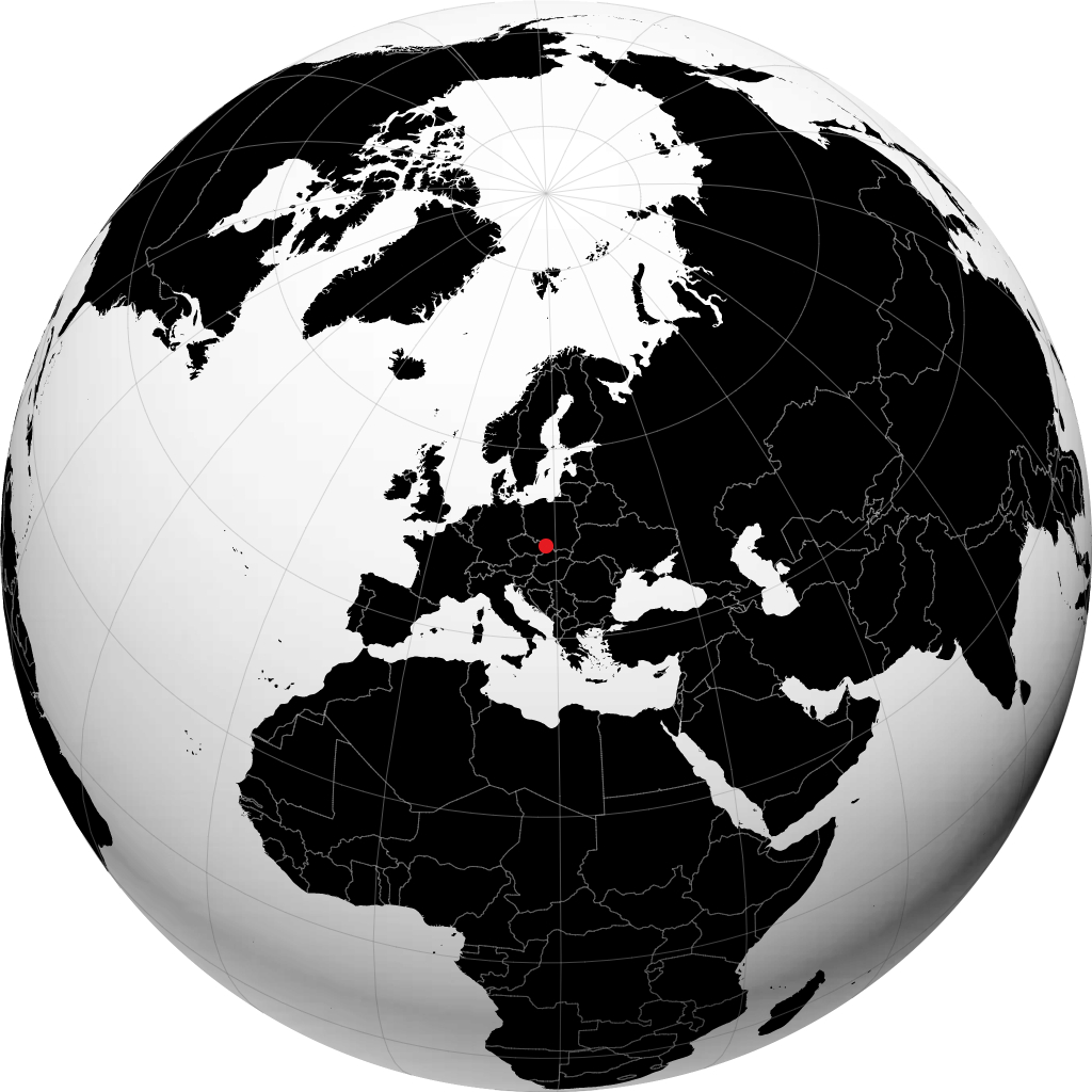 Havířov auf dem Globus