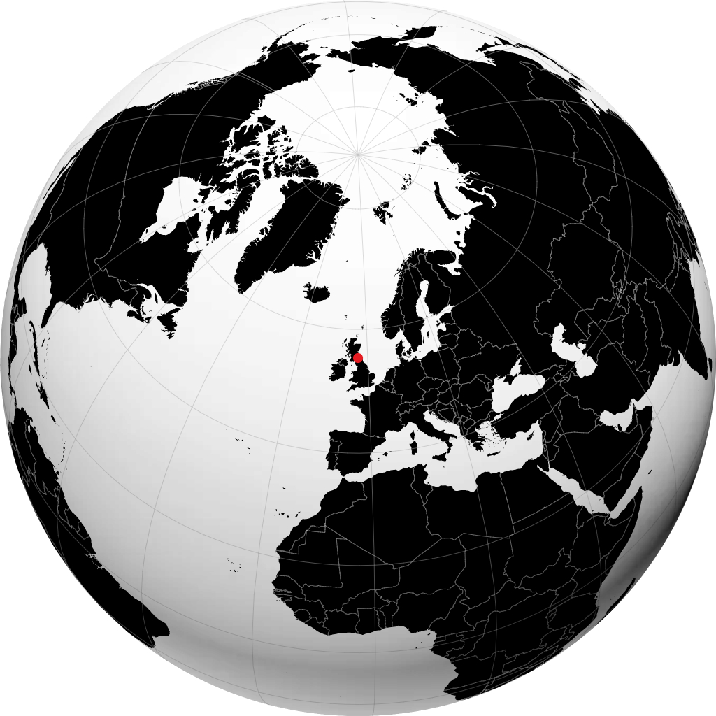 Hawick auf dem Globus