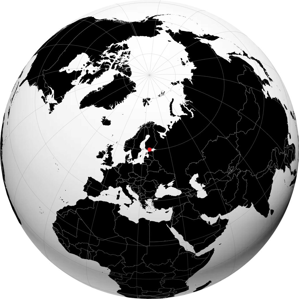 Helsinki auf dem Globus