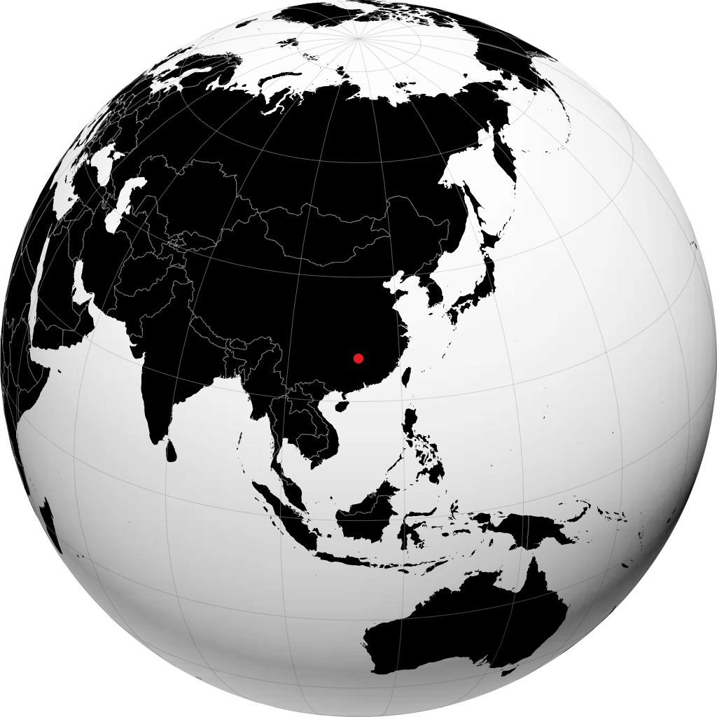 Hengyang auf dem Globus