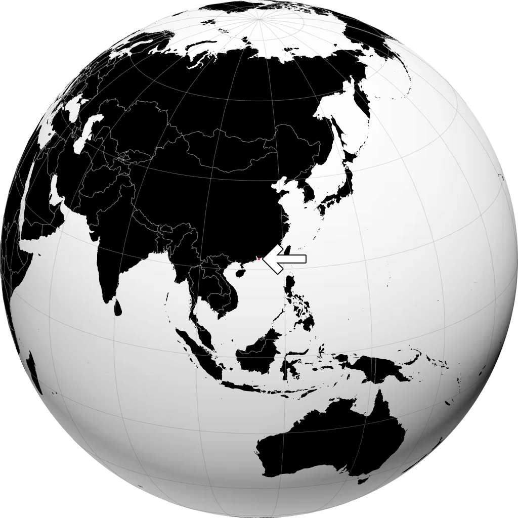 Hongkong auf dem Globus