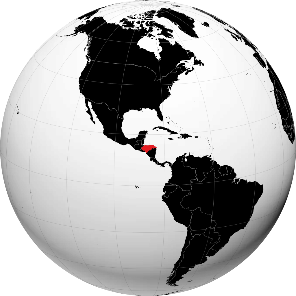 Honduras auf dem Globus