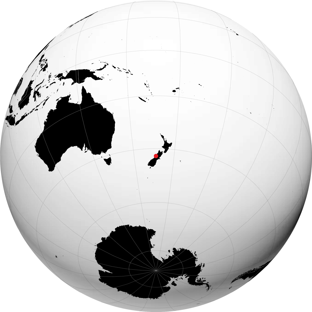 Hokitika auf dem Globus