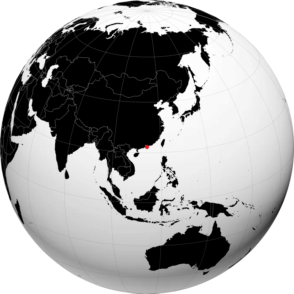 Hongkong auf dem Globus