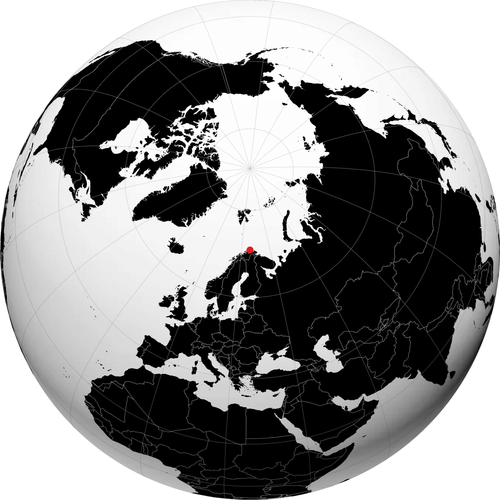 Honningsvåg auf dem Globus