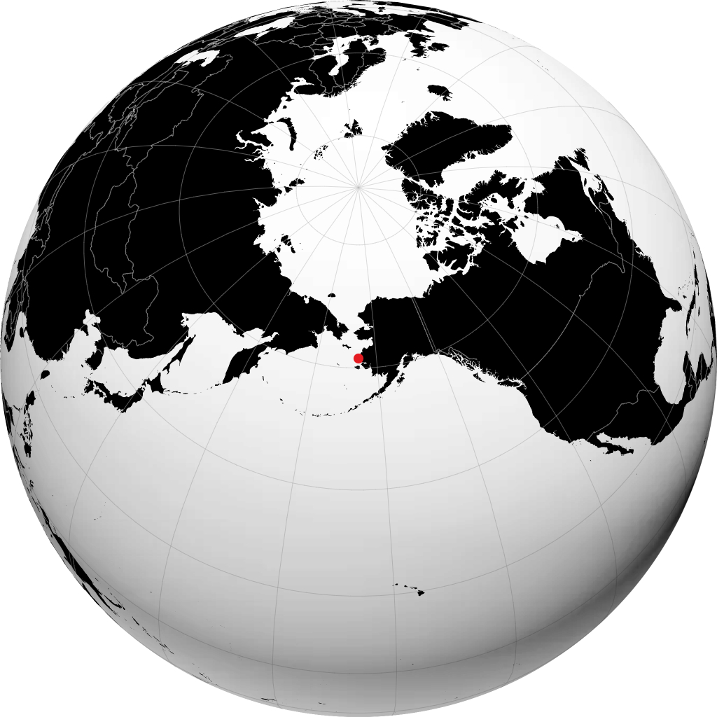 Hooper Bay auf dem Globus