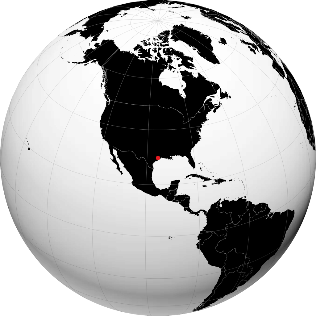Houston auf dem Globus